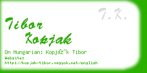 tibor kopjak business card